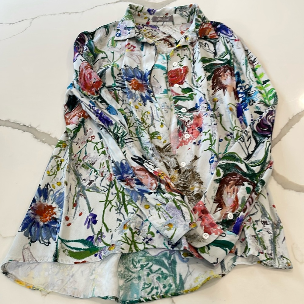 Lela Rose floral blouse
